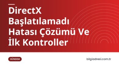 DirectX Başlatılamadı Hatası Çözümü Ve İlk Kontroller