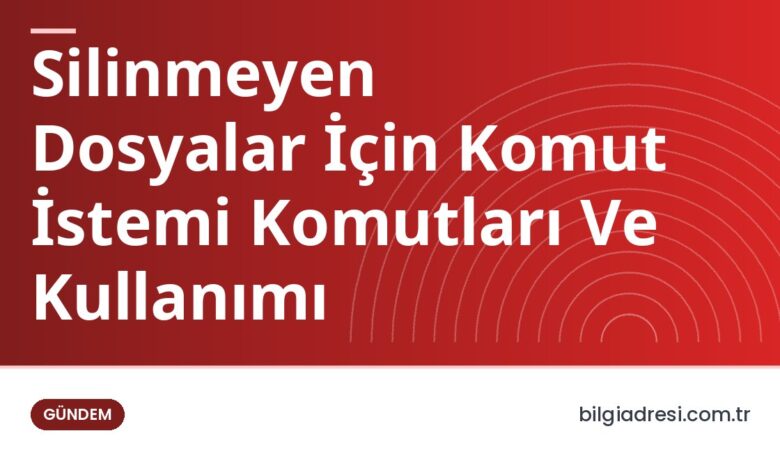 Silinmeyen Dosyalar İçin Komut İstemi Komutları Ve Kullanımı