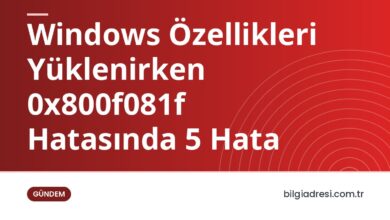 Windows Özellikleri Yüklenirken 0x800f081f Hatasında 5 Hata